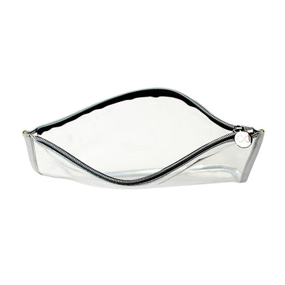 Colorbar Pouch Lips & Lashes Flat Pouches (Set Of Two) - White+Blush Pink - Distacart