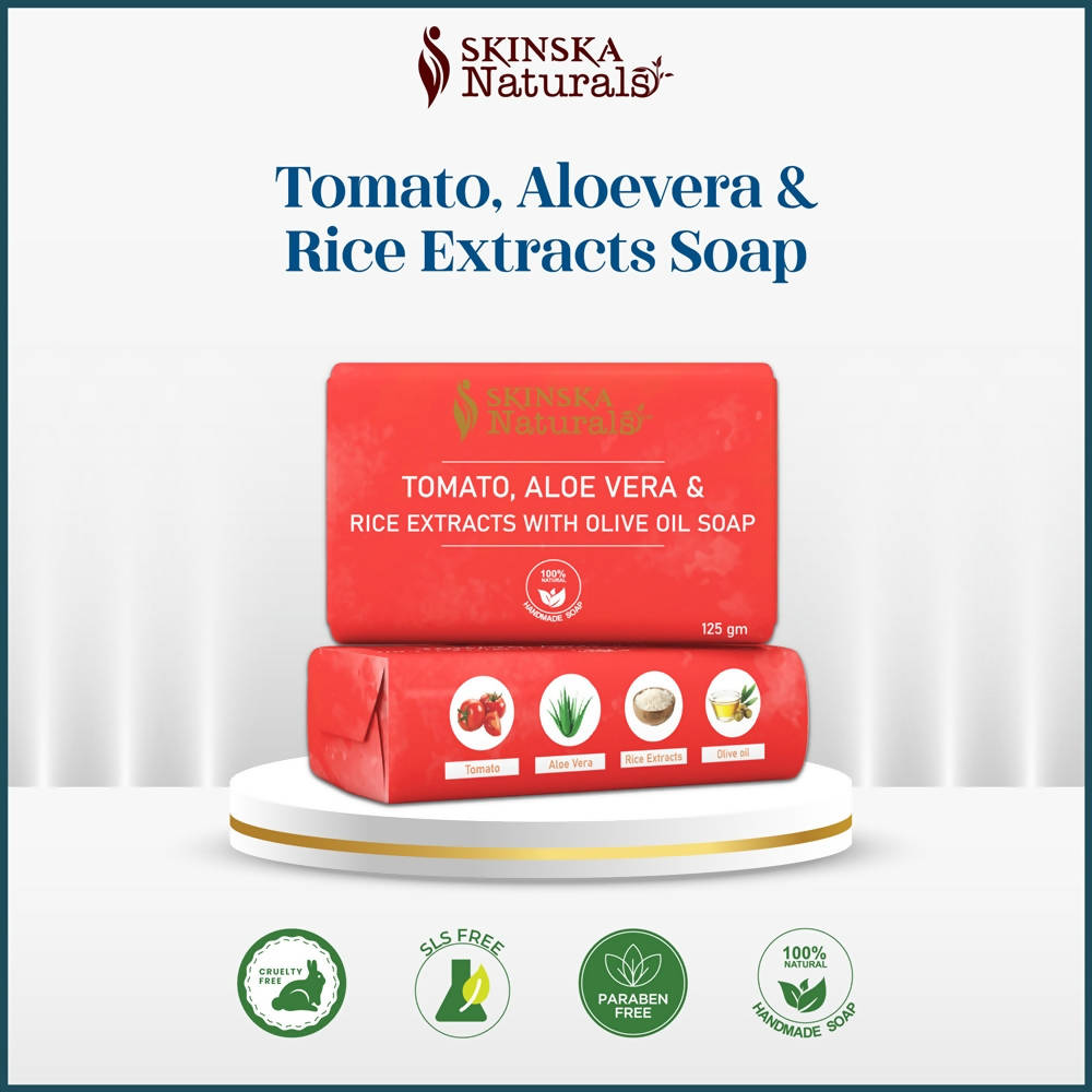 Skinska Natural Tomato, Aloe Vera & Rice Extracts With Olive Oil Soap - Distacart