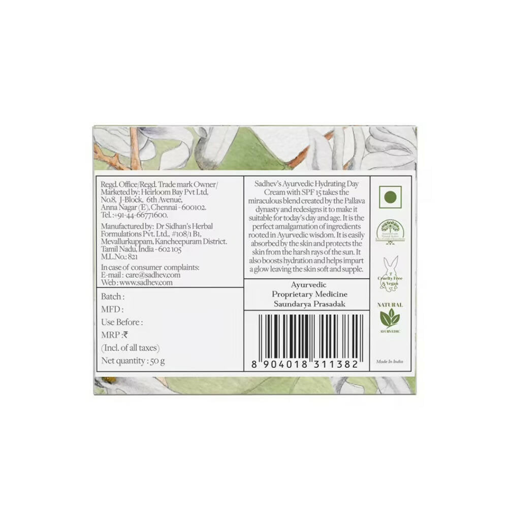 Sadhev Ayurvedic Hydrating Day Cream SPF 15 - Distacart