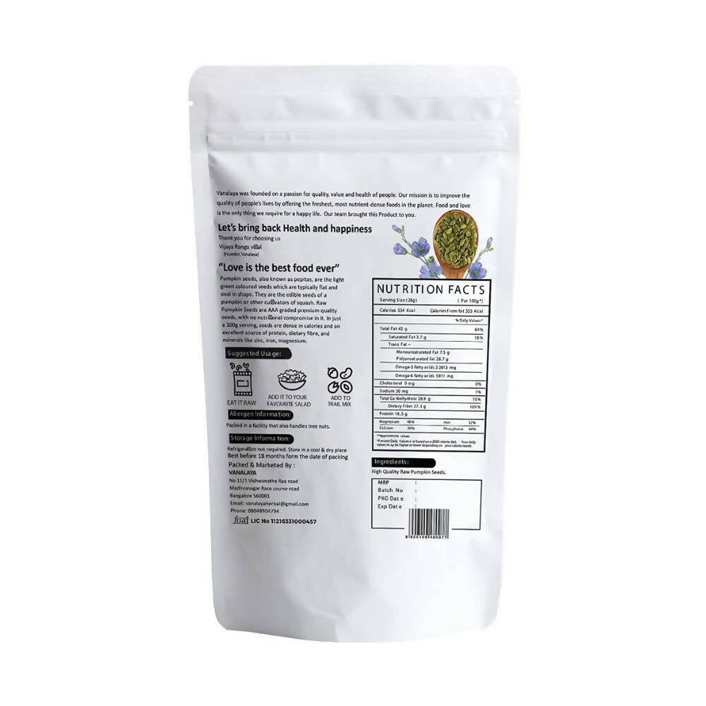 Vanalaya Organic Pumpkin Seeds - Distacart