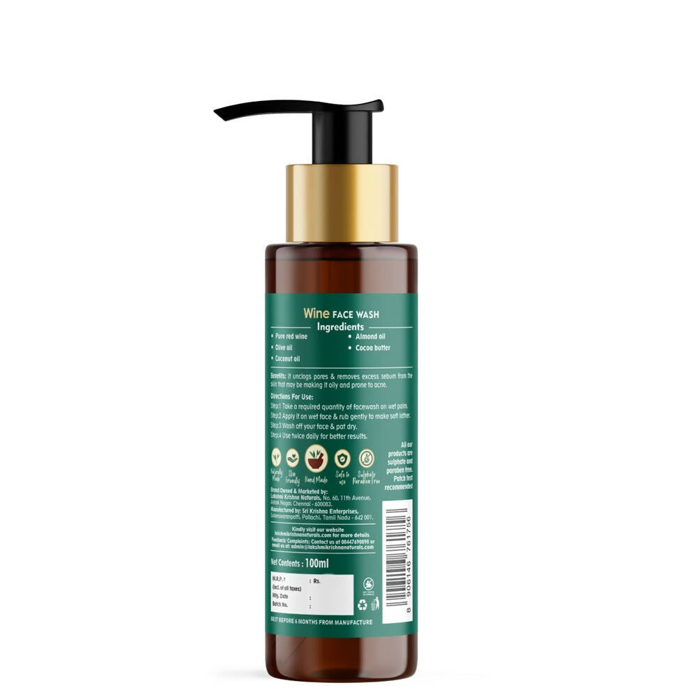 Lakshmi Krishna Naturals Wine Face Wash - Distacart