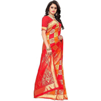 Thumbnail for Vamika Banarasi Jaquard Red Weaving Saree (Banarasi 31)