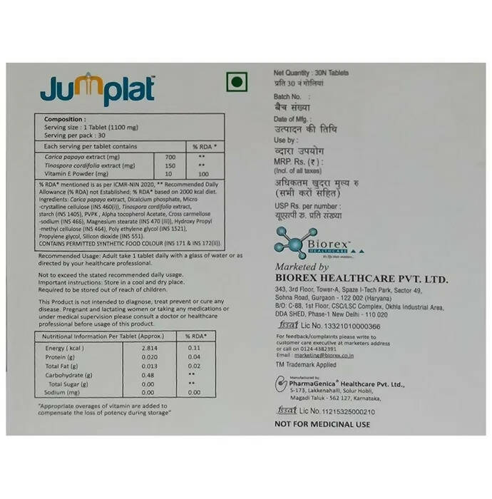 Biorex Jumplat Tablets - Distacart