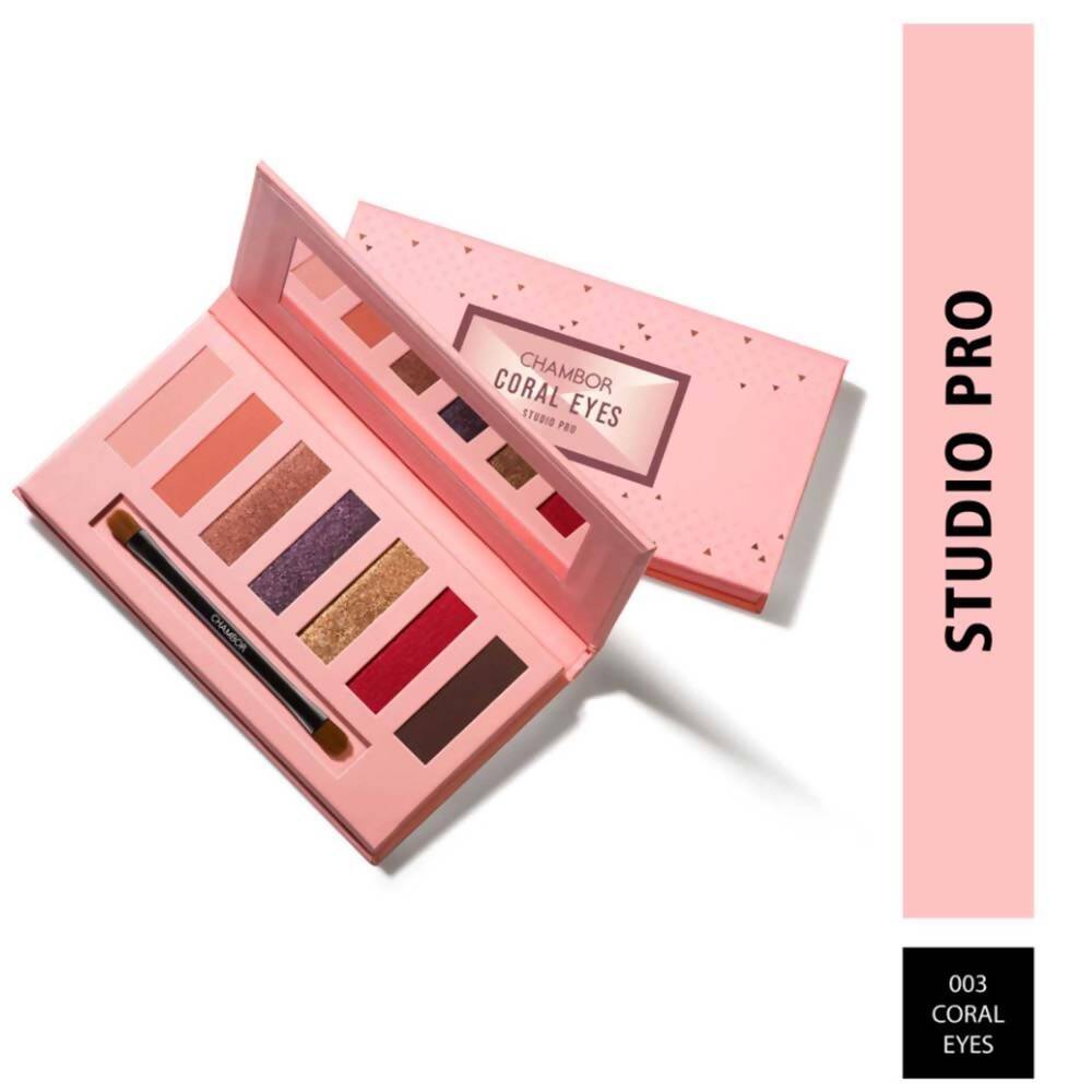 Chambor Studio Pro Eye Shadow Palette Makeup - 003 Coral Eyes - Distacart