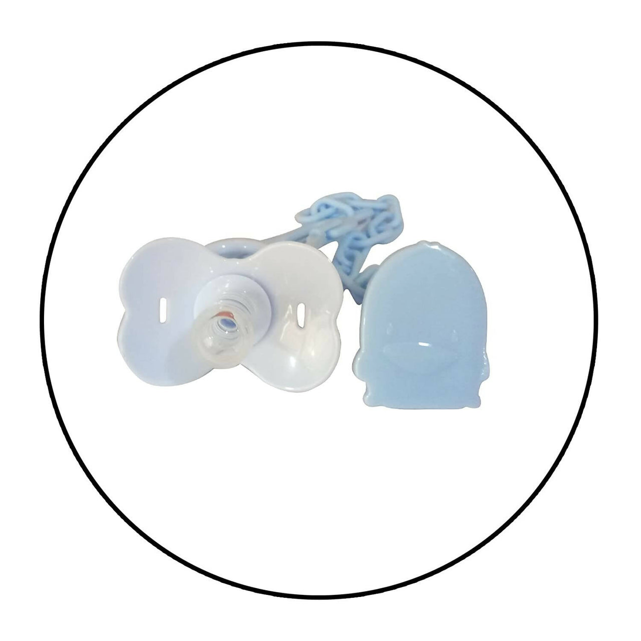 Safe-O-Kid Safe-O-Kid-Baby Pacifier/Nipple With Chain And Clip, in cute Cartoon shape Helps In Preventing From Dust - (Blue) - Distacart