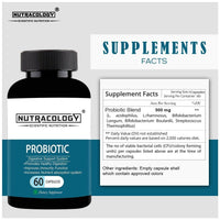 Thumbnail for Nutracology Probiotics Supplement For Digestion Immunity And Overall Gut Health Capsules - Distacart