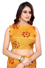 Thumbnail for Vamika Ethnic Fire Maroon Jari Border Linen Saree - Distacart