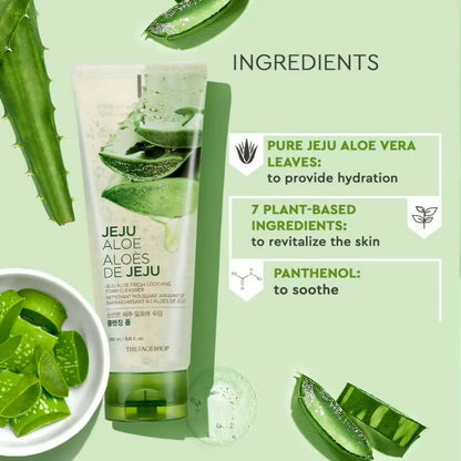 The Face Shop Jeju Aloe Fresh Soothing Foam Cleanser - Distacart