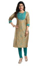 Thumbnail for Snehal Creations Beige Cotton Silk Tunic for Women - Distacart