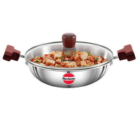 Thumbnail for Hawkins Tri-Ply Stainless Steel Deep-Fry Pan with Glass Lid Silver (SSD15G)