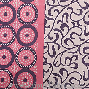 Vamika Printed Cotton Pink & Black Bedsheet