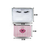 Thumbnail for Colorbar Pouch Lips & Lashes Flat Pouches (Set Of Two) - White+Blush Pink - Distacart