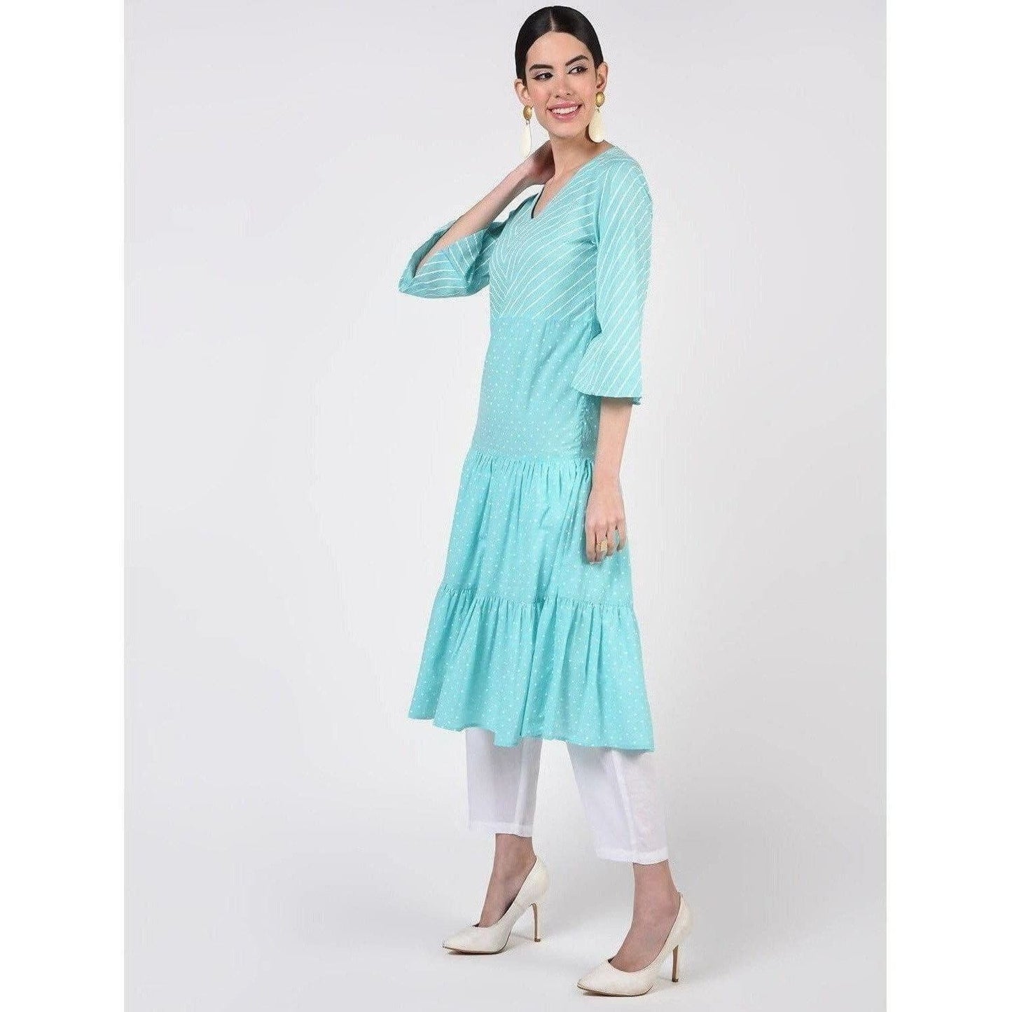Cheera Women's A-Line Khadi Print Kurta (CH072K)