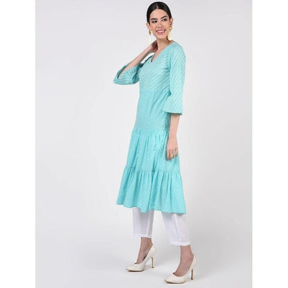 Cheera Women's A-Line Khadi Print Kurta (CH072K)