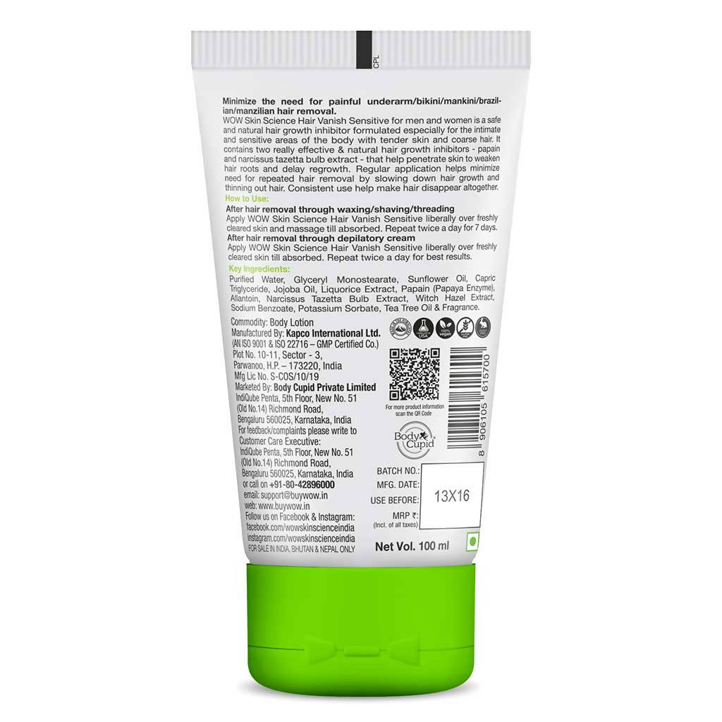 Wow Skin Science Hair Vanish Sensitive