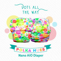 Thumbnail for Kindermum Nano Aio Cloth Diaper With 2 Organic Cotton Inserts- Polka hues For Kids - Distacart