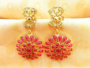 Pink Kemp Ganesha Earrings - Distacart