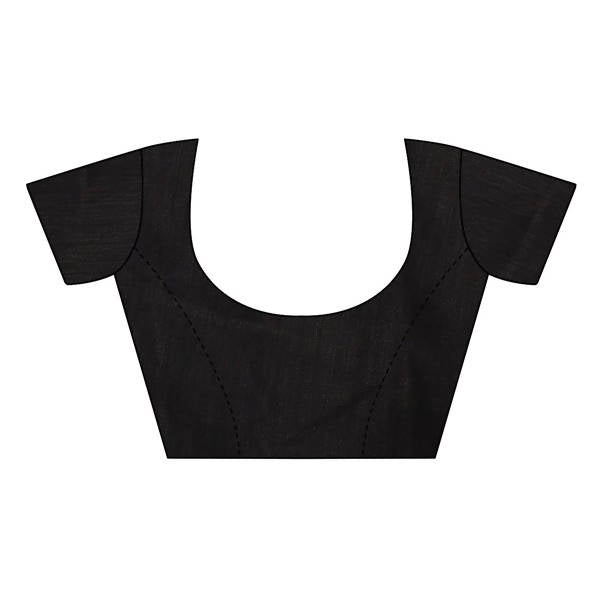 Vamika Blue Malai Silk Printed Saree (Zigzag Blue) Blouse