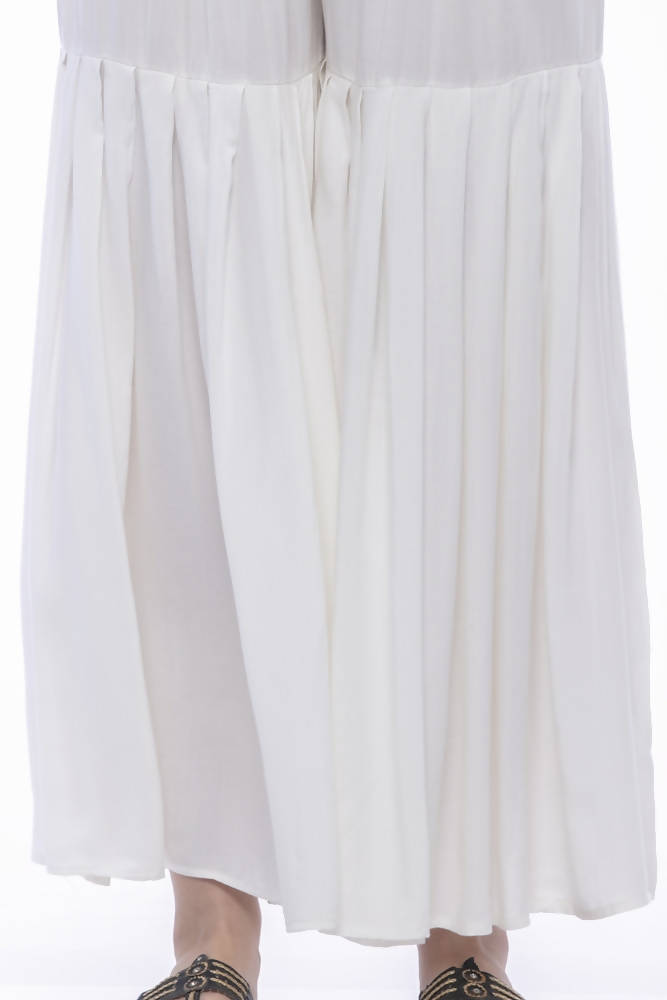 Mominos Fashion Reyon Cotton Off White Palazzo - Distacart