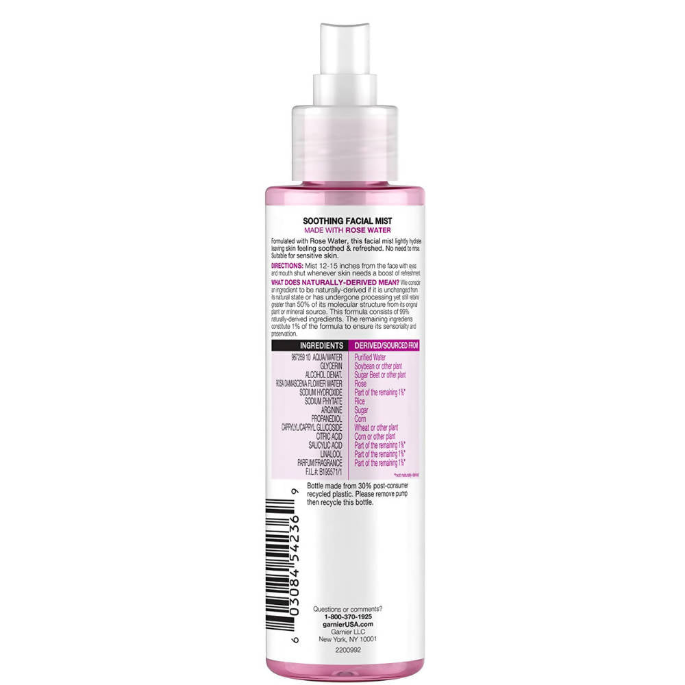 Garnier Skin Active Soothing Facial Mist with Rose Water - Distacart