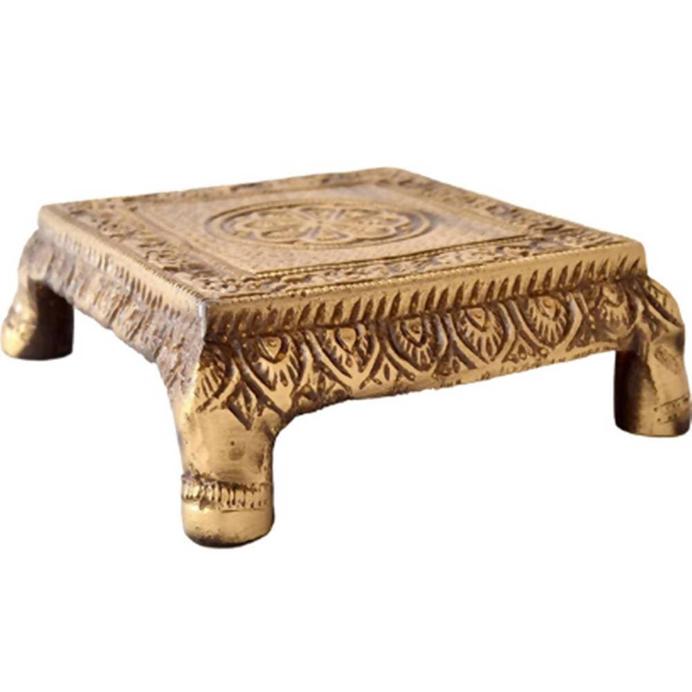 Puja N Pujari Brass Pooja Chowki