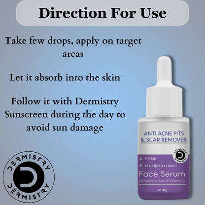 Dermistry Anti Acne Mattifying Moisturizer & Anti Acne Face Serum - Distacart