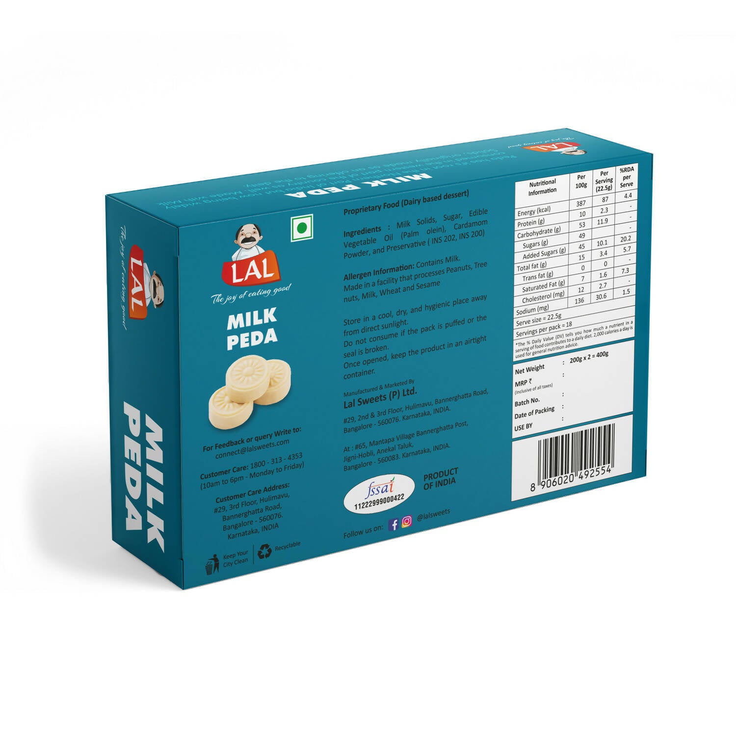 Lal Sweets Milk Peda - Distacart