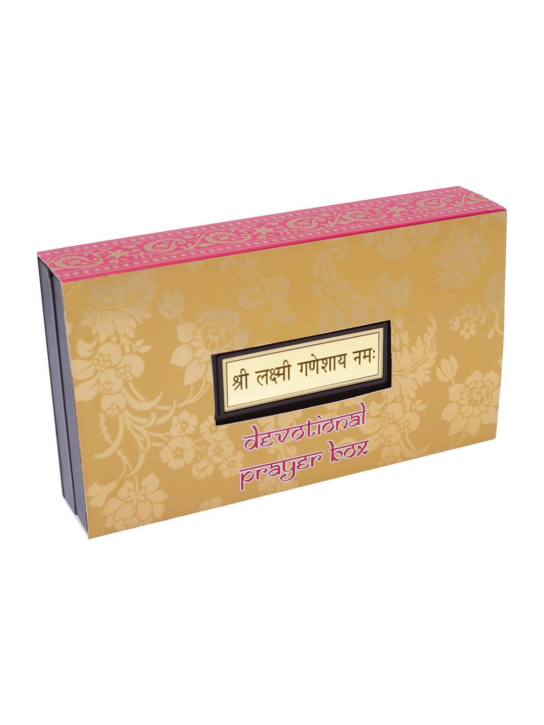 Golden Peacock Brown & Gold-Toned 24 Ct Gold Foil Laxmi And Ganesh Pooja Box - Distacart