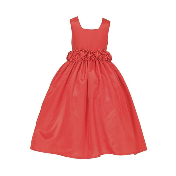 Asmaani Baby Girl's Red Color Satin A-Line Maxi Full Length Dress (AS-DRESS_22011) - Distacart