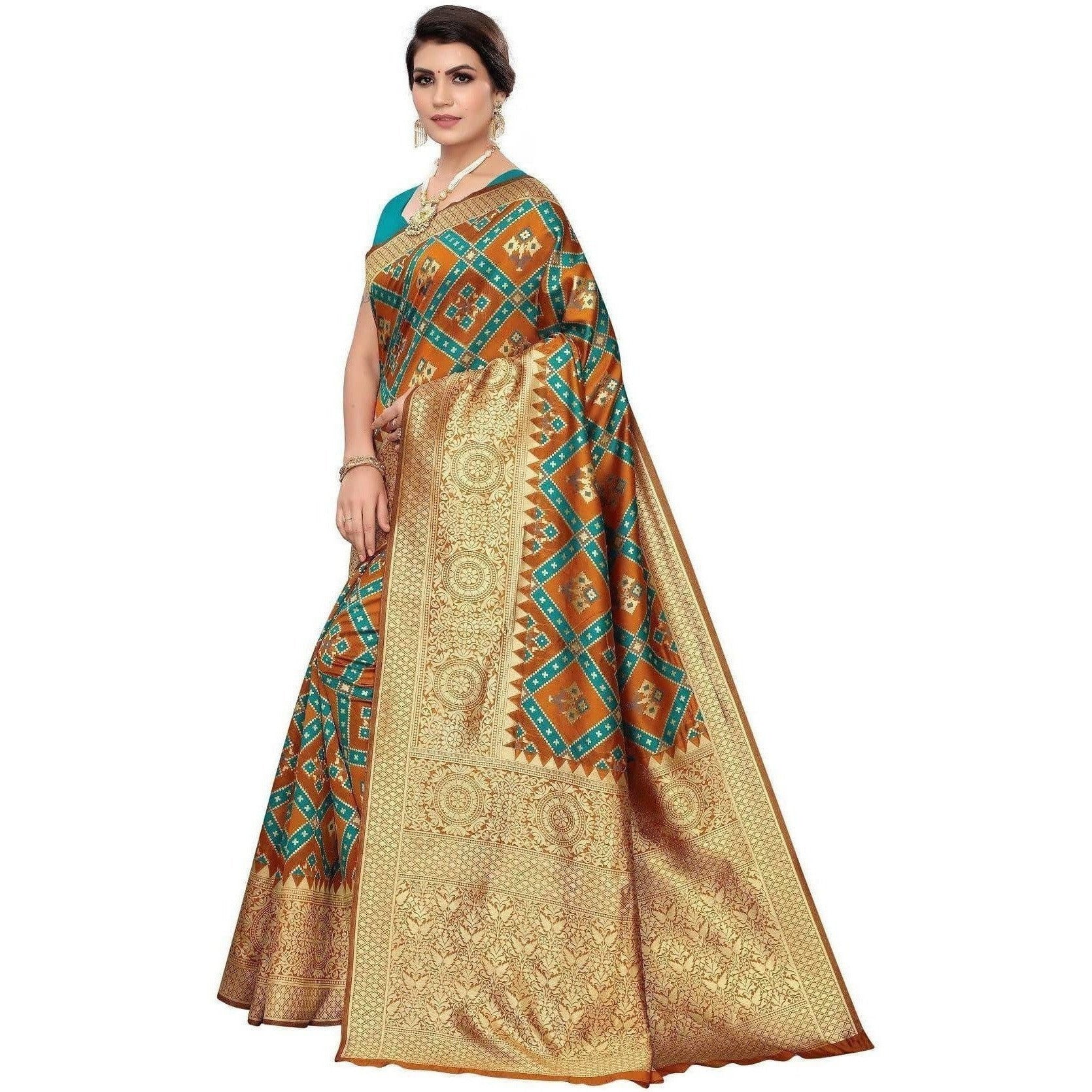 Vamika Banarasi Jaquard Mustard Weaving Saree (Banarasi 19)
