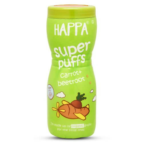 Happa Multigrain Carrot & Beetroot Melts Super Puffs (8 Months+) - Distacart