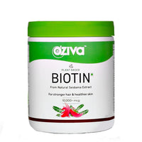 Thumbnail for OZiva Plant Based Biotin: (10,000+ mcg) 120 Gm