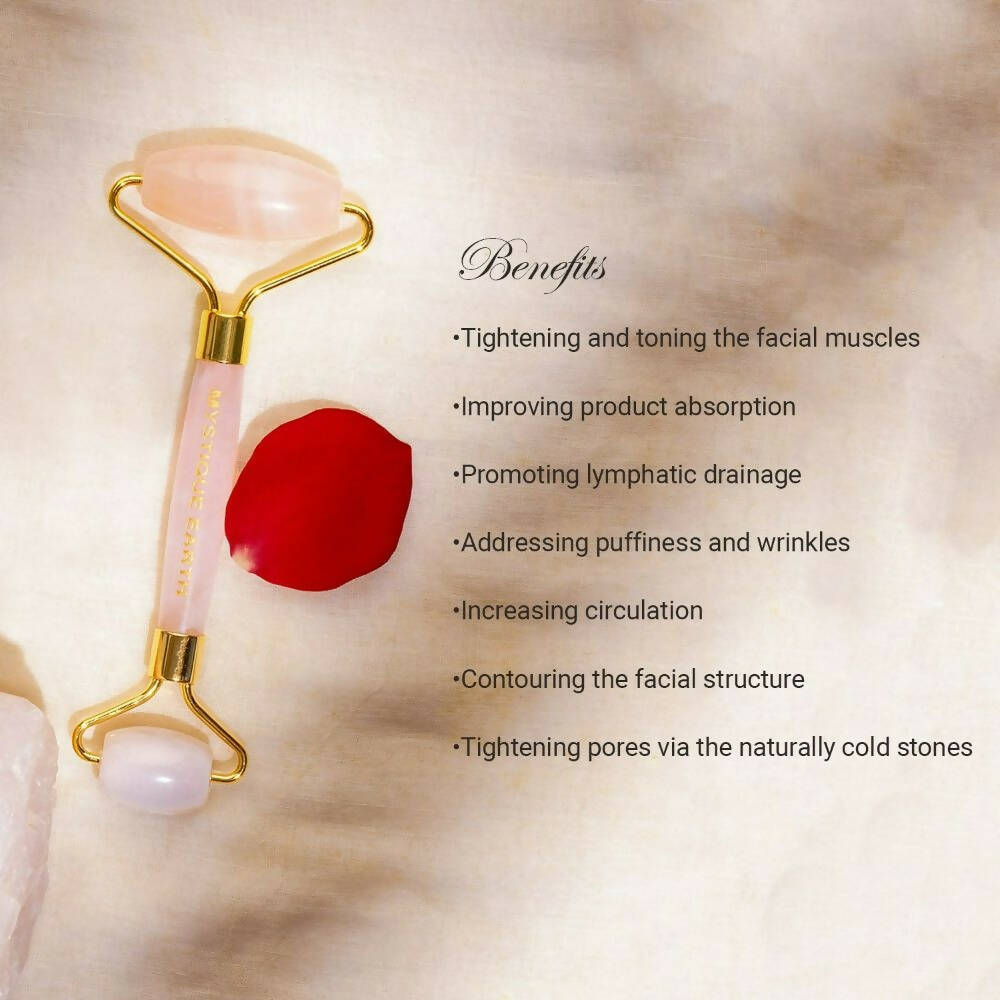Mystique Earth Rose Quartz Roller - Distacart
