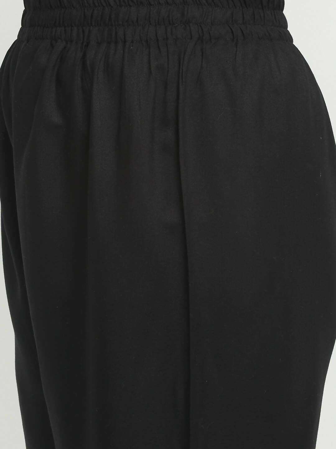 Rudra Bazaar Black Angrakha Style Flared Kurta with Pyjamas & Dupatta - Distacart