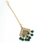 Thumbnail for Mominos Fashion Johar Kamal Traditional Rajwadi Design Heavy Golden/Green Color Necklace Set - Distacart