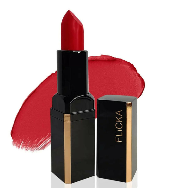 FLiCKA Lip Poetry Matte Lipstick Shade 01 Twinkle Twinkle - Crimson Red - Distacart