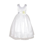 Thumbnail for Asmaani Baby Girl's White Satin A-Line Maxi Full Length Dress (AS-DRESS_22001) - Distacart
