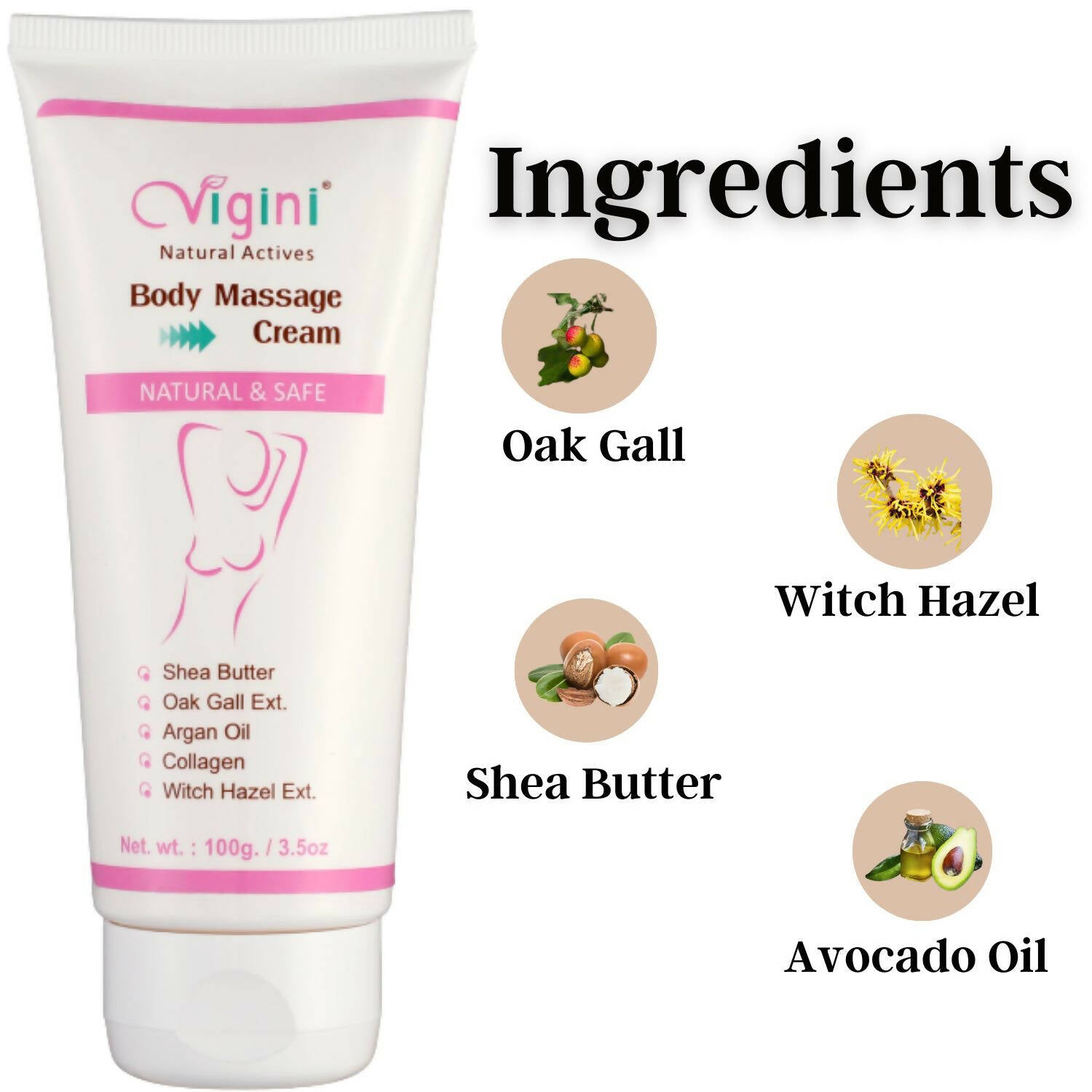 Vigini Natural Actives Bust Breast Body Toner Firming Massage Oil Cream - Distacart