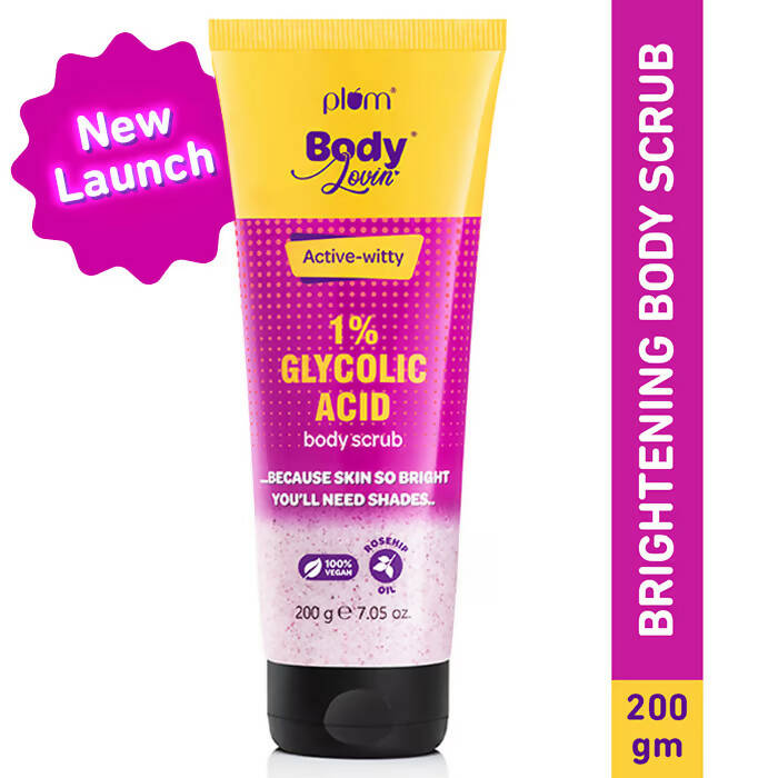 Plum BodyLovin Active-witty 1% Glycolic Acid Body Scrub - Distacart