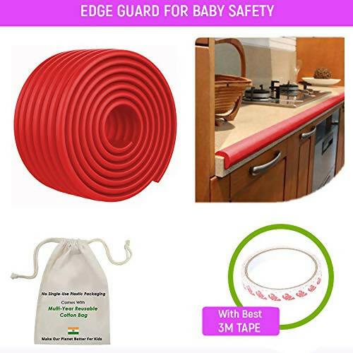 Safe-O-Kid Unique High Density- Prevents From Head Injury Multi-Functional 2 Meter Edge Guard - Red - Distacart