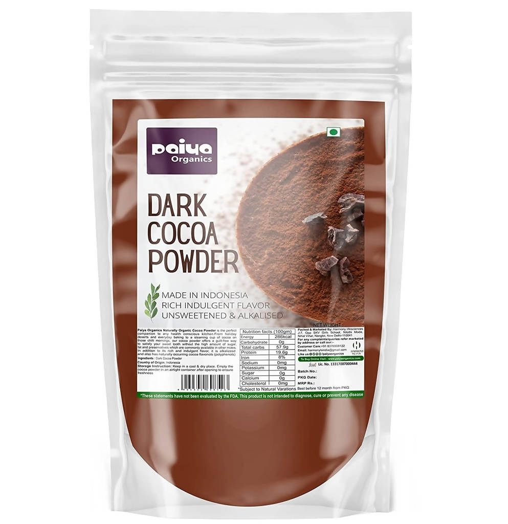 Paiya Organics Dark Cocoa Powder - Distacart
