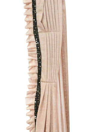 Mominos Fashion All Season Wear Beige And Black Colour Ruffled Ready To Wear Saree - Distacart