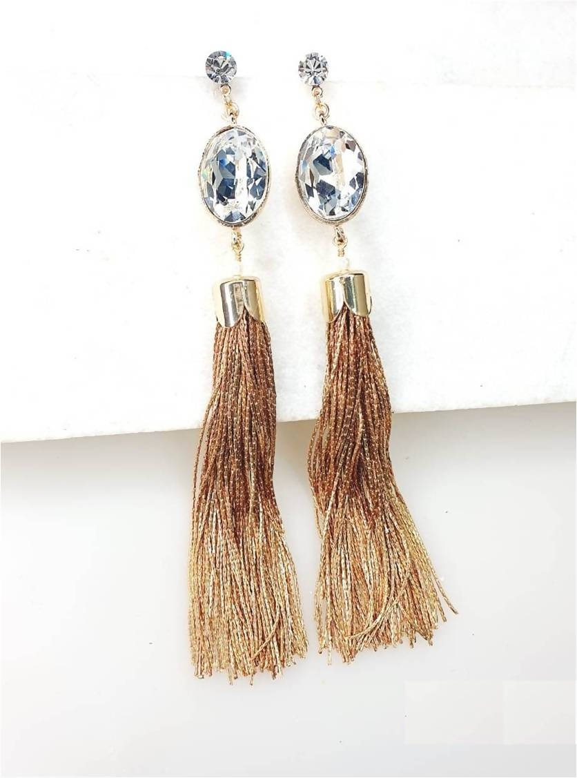Bling Accessories Swarovski Crystal Tassel Stud Earrings - Distacart
