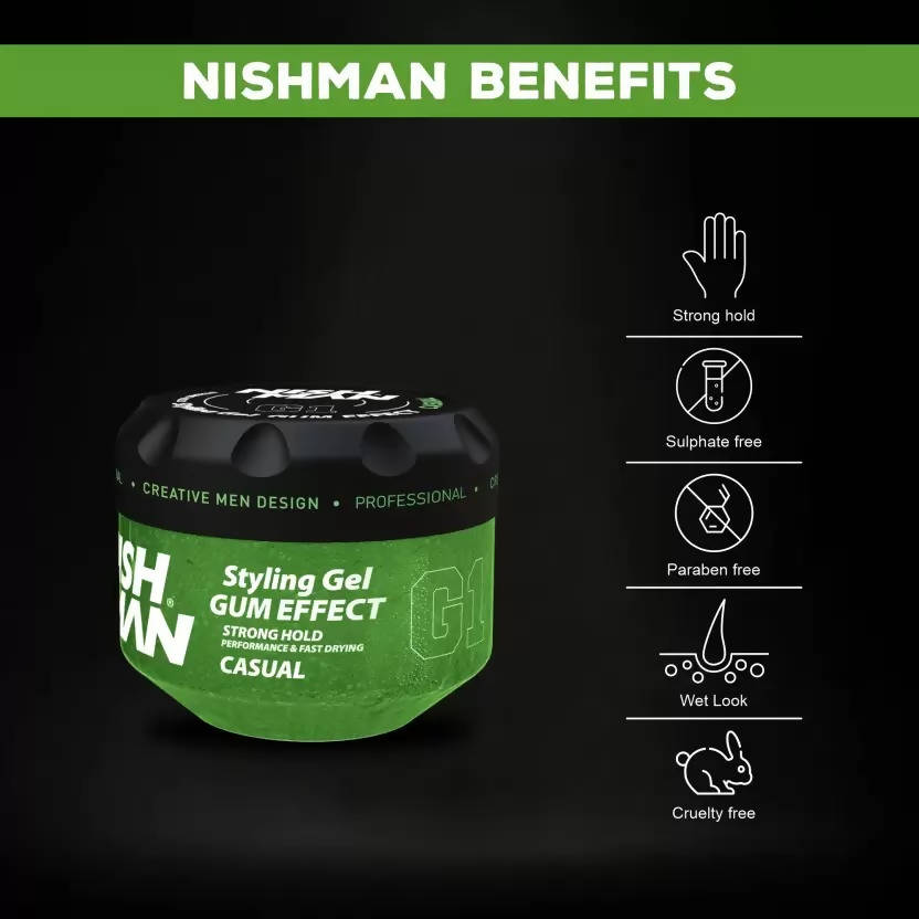 Nishman Hair Styling Gummy Gel Casual - Wet Look - Distacart