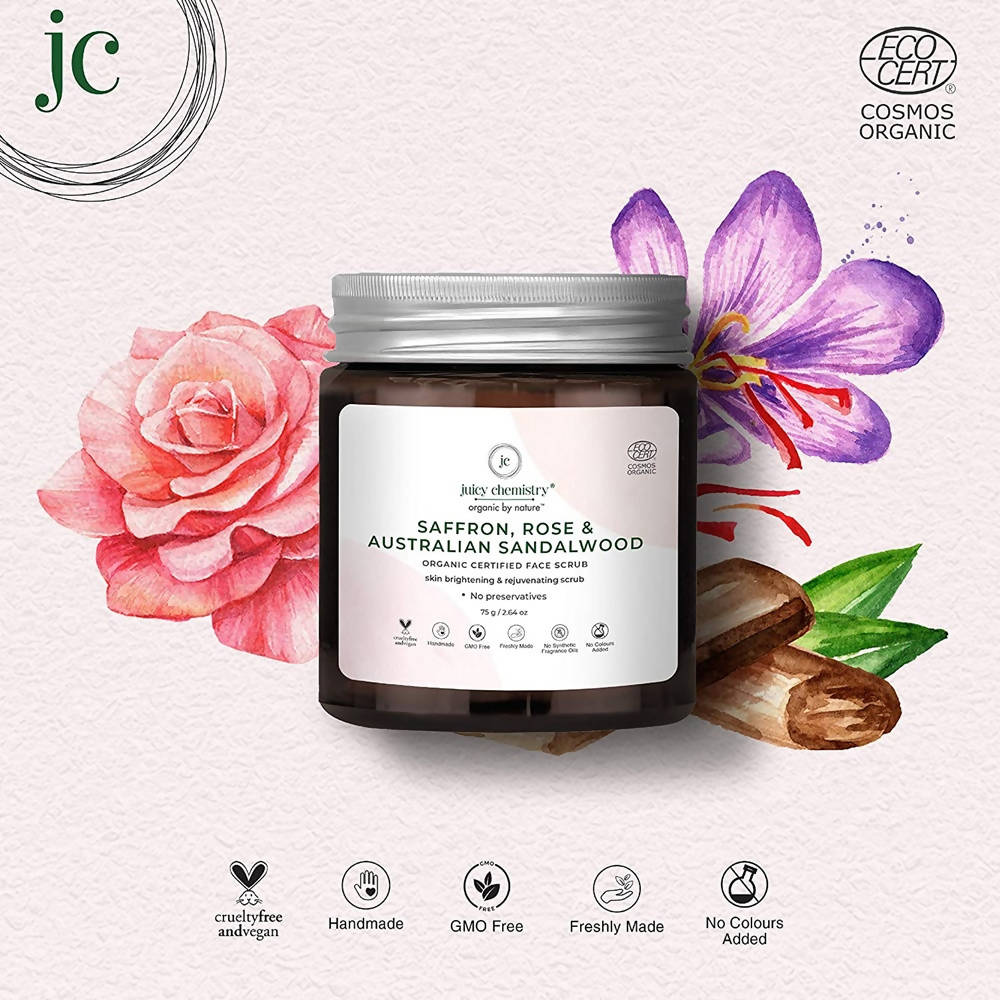 Juicy Chemistry Saffron, Rose & Australian Sandalwood Face Scrub - Distacart