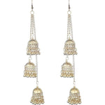 Thumbnail for Muskan Fancy Oxidized Dangle Long Jhumki Earrings