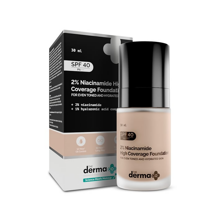 The Derma Co 2% Niacinamide High Coverage Foundation-03 Natural - Distacart