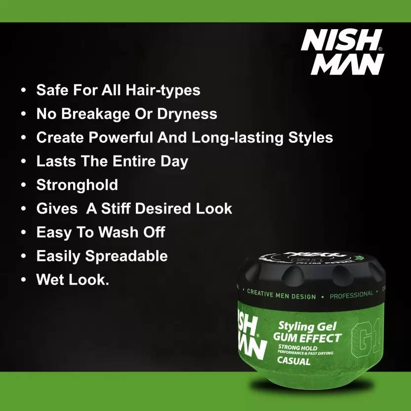 Nishman Hair Styling Gummy Gel Casual - Wet Look - Distacart
