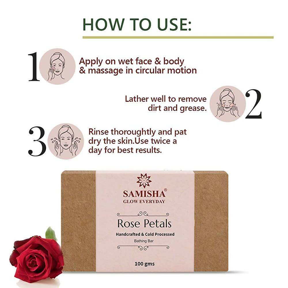 Samisha Organic Rose Petals Anti Aging Bathing Bar - Distacart