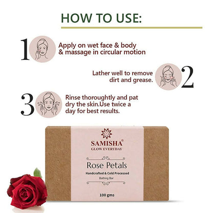 Samisha Organic Rose Petals Anti Aging Bathing Bar - Distacart